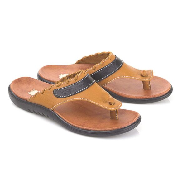 Sandal Kulit Casual Jepit Pria   LIG 159 Blackkelly Ori