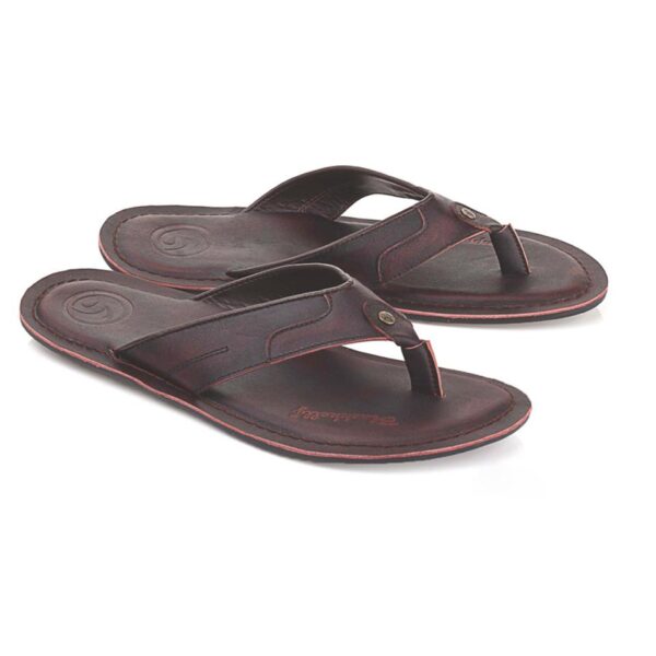 Sandal Kulit Casual Jepit Pria   LSM 045 Blackkelly Ori
