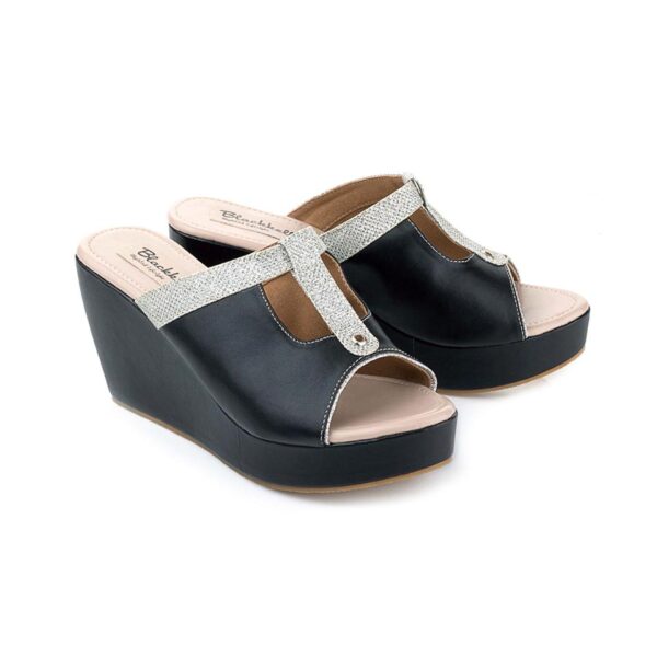 Sandal Wedges Wanita   LLD 940 Blackkelly Ori