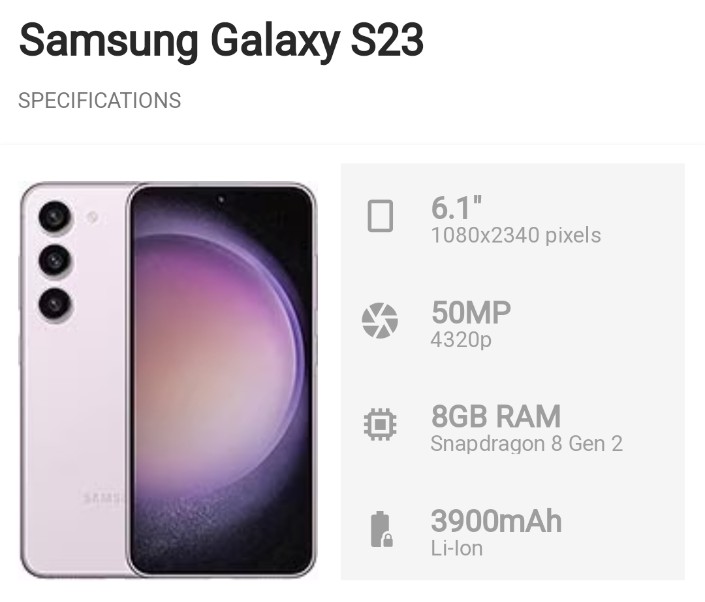 Samsung Galaxy S23 5G Ram 8GB Rom 128GB Garansi Resmi