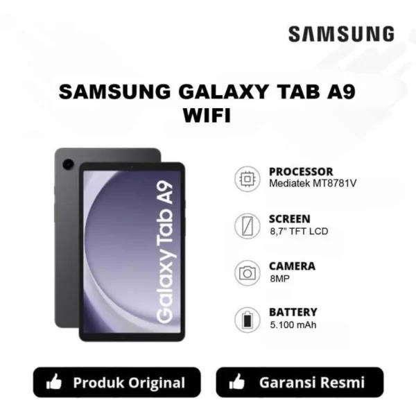 Samsung Galaxy Tab A9 Wi Fi Ram 4GB Rom 64GB   Garansi Resmi