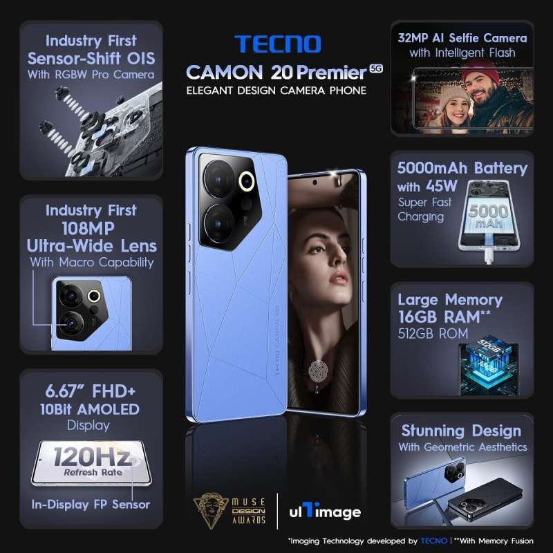 Tecno Camon 20 Premier 5G Ram 8GB Rom 512GB Garansi Resmi Image 5